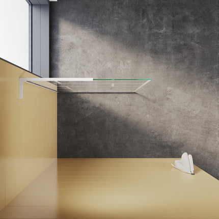 Walk-in Cabine de douche avec stabilisateur en acier inoxydable Verre NANO 6mm Hauteur 200cm - SIRHONA