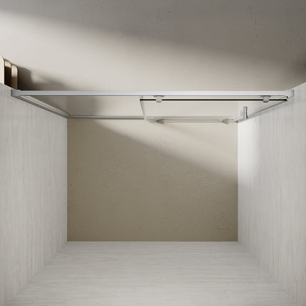 Portes de douche Porte coulissante avec cadre en aluminium, taille 100-170cm hauter 185cm