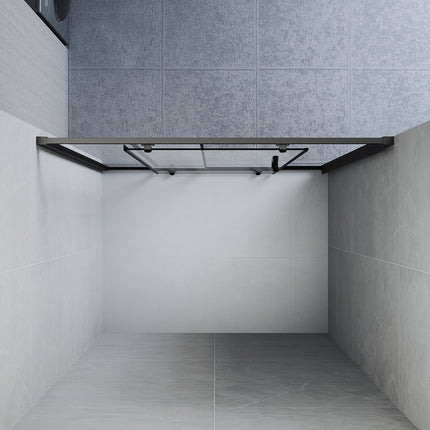 Portes de douche Porte coulissante avec cadre en aluminium, taille 100/110/120cm hauter 185cm noir