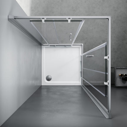 Cabine de douche accès d'angle 70-120cm Hauteur 185cm/195cm - SIRHONA