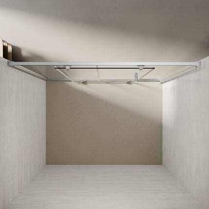 Portes de douche Porte coulissante avec cadre en aluminium, taille 100-170cm hauter 185cm