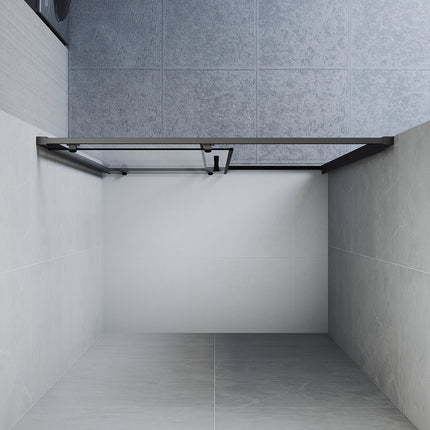 Portes de douche Porte coulissante avec cadre en aluminium, taille 100/110/120cm hauter 185cm noir