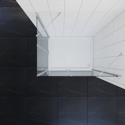 Cabine de douche d'angle Douche Porte à charnières porte pliante 80-120cm hauteur 195cm - SIRHONA