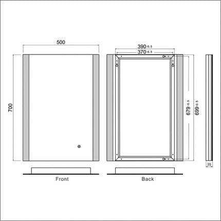 SIRHONA Miroir de Salle de Bains avec éclairage LED Miroir Cosmétiques Mural Lumière Illumination avec Commande par Effleurement - SIRHONA