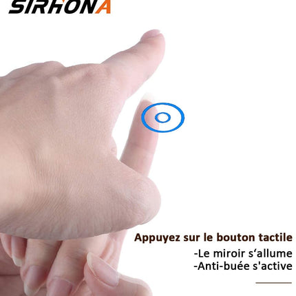 SIRHONA Miroir LED Salle de Bains avec éclairage LED Miroir Muraux AVCE Anti-buée Fonction Cosmétiques Mural Lumière Illumination - SIRHONA