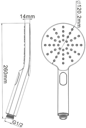 SIRHONA Rond Pommeau de Douche 3 Modes de Douchette à Main Haut Pression Amovible Chromée Tête de Douche Économie d'Eau Universelle pour Salle de Bain - SIRHONA