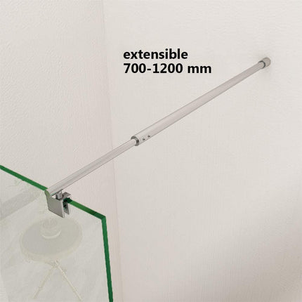SIRHONA Barre de fixation extensible 700-1200mm Barre de stabilisation de verre en acier inoxydable Barre de fixation pour paroi de fixation paroi de douche, chrom poli - SIRHONA