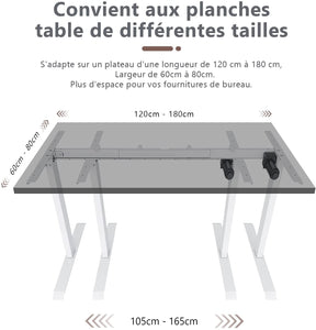 Bureau assis-debout Bureau réglable Ascenseur électrique Ergonomie 1050x670x700 mm - SIRHONA