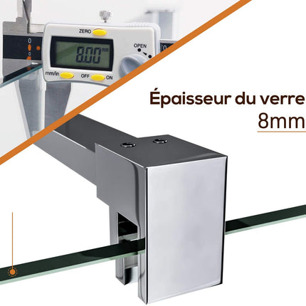 SIRHONA cabines et portes de douche 100x190cm paroi de douche avec barre de stabilisation porte de douche verre - SIRHONA