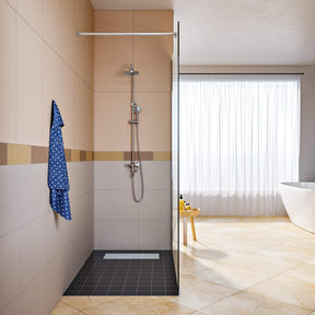 SIRHONA Paroi de douche Porte de douche à l’italienne transparent avec 8mm verre NANO et barre de fixation-Walk-In Cloison de douche - SIRHONA