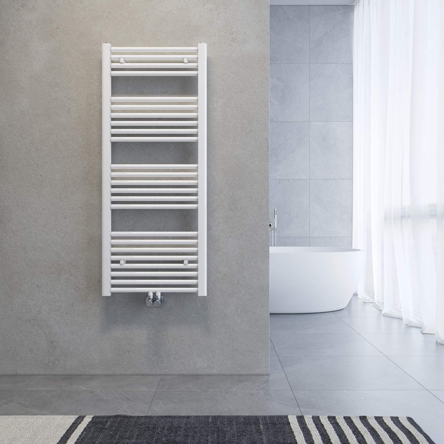 Radiateur sèche-serviettes eau chaude CODA 160 x 60 cm noir mat – Le Monde  du Bain