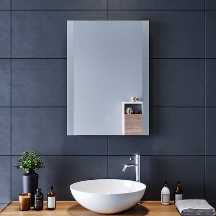 SIRHONA Miroir de Salle de Bains avec éclairage LED Miroir Cosmétiques Mural Lumière Illumination avec Commande par Effleurement - SIRHONA