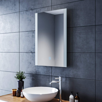 SIRHONA Miroir de Salle de Bains avec éclairage LED Miroir Cosmétiques Mural Lumière Illumination avec Commande par Effleurement - SIRHONA