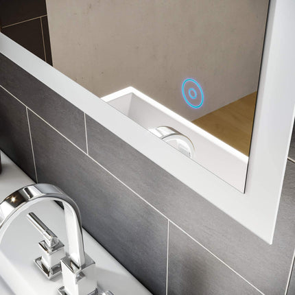 SIRHONA Miroir LED Salle de Bains avec éclairage LED Miroir Muraux AVCE Anti-buée Fonction Cosmétiques Mural Lumière Illumination - SIRHONA