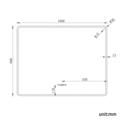 SIRHONA Miroir de salle de bains 1000 x 600 x 35mm - Miroirs cosmétiques muraux - Miroir avec led illumination - Trois températures de couleur - Antibuée avec réglage de l'heure - SIRHONA