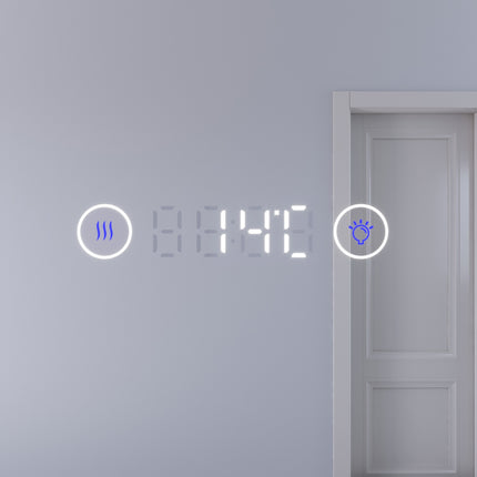 SIRHONA Miroir de salle de bains 900x700x35mm - Miroirs cosmétiques muraux - Miroir avec led illumination - Trois températures de couleur - Antibuée avec réglage de l'heure - SIRHONA