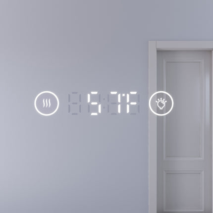 SIRHONA Miroir de salle de bains 900x700x35mm - Miroirs cosmétiques muraux - Miroir avec led illumination - Trois températures de couleur - Antibuée avec réglage de l'heure - SIRHONA