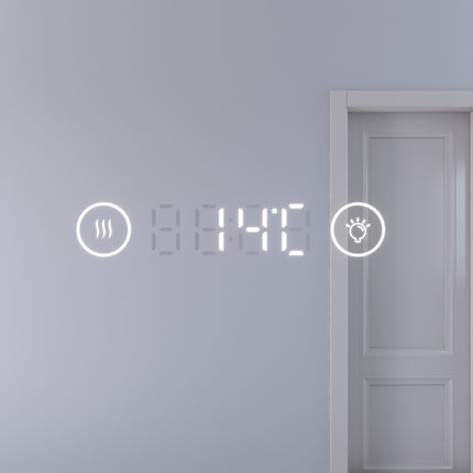 SIRHONA Miroir de salle de bains 900x700x35mm - Miroirs cosmétiques muraux - Miroir avec led illumination - Trois températures de couleur - Antibuée avec réglage de l'heure - SIRHONA