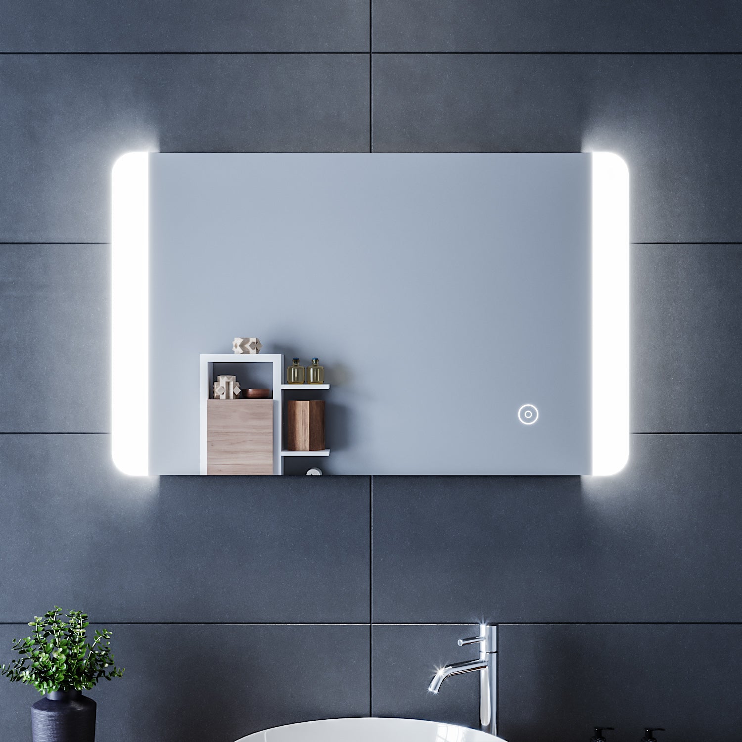 Miroir Salle de Bain avec Éclairage LED et Anti-Buée 70x50 cm Taif