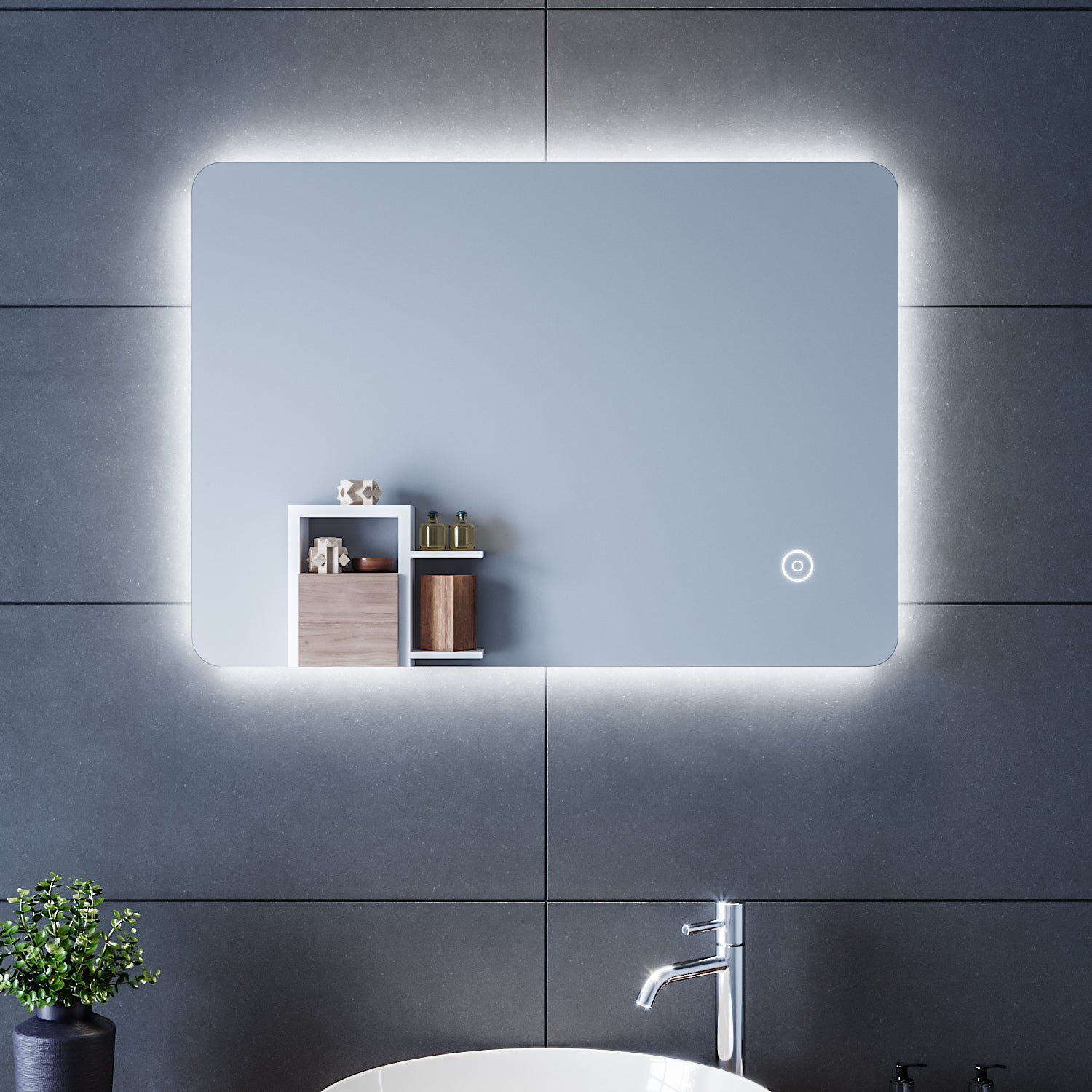 Miroir de voyage rechargeable Fesio avec Siècle des Lumières 60 LED -  Pliable - Miroir