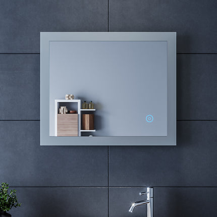 SIRHONA Miroir LED Salle de Bains avec éclairage LED Miroir Muraux AVCE Anti-buée Fonction Cosmétiques Mural Lumière Illumination - SIRHONA