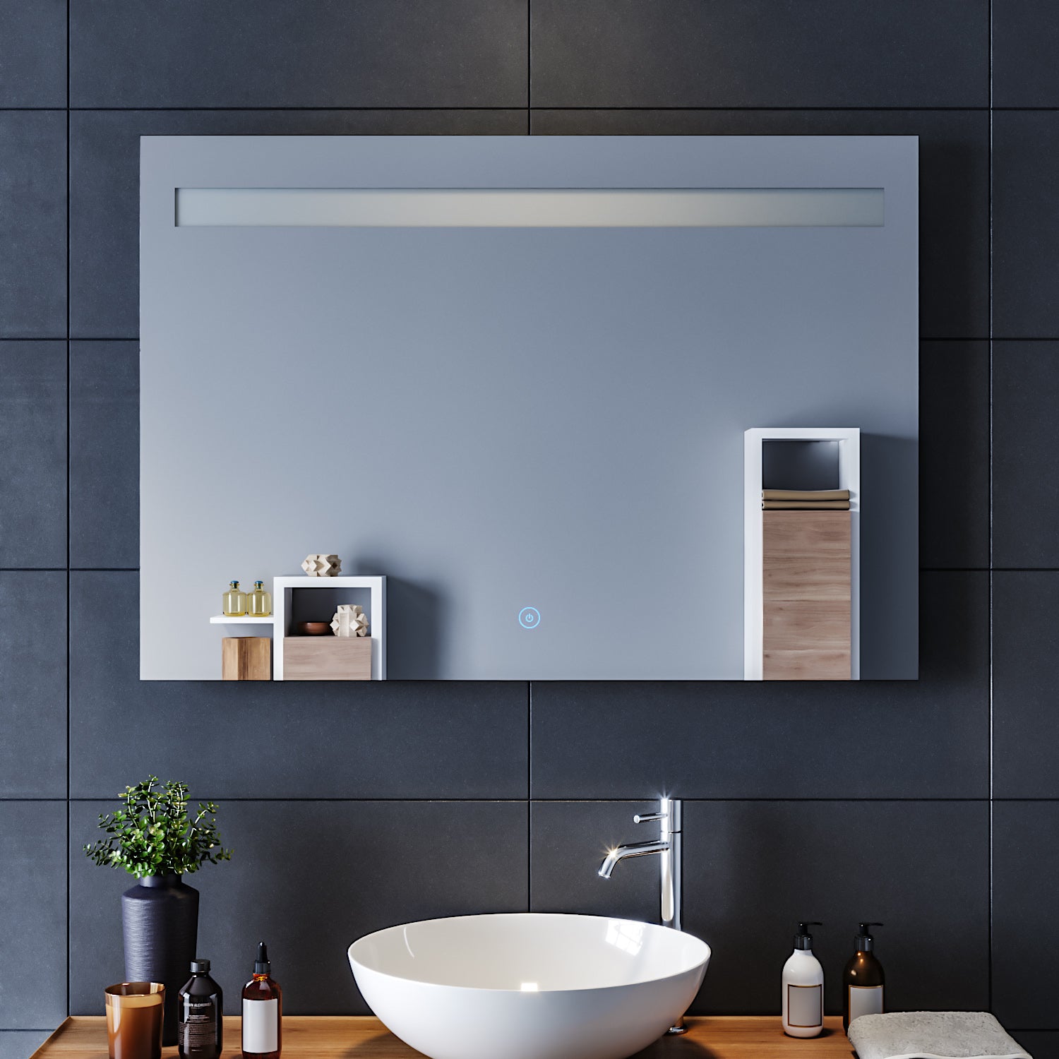 Miroir de salle de bain LED Futura Style 120x70cm avec anti-buée et  commande tactile - Cdiscount Maison