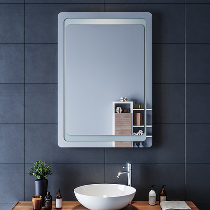 SIRHONA Miroir LED Salle de Bains avec éclairage LED Miroir Muraux AVCE Anti-buée Fonction Cosmétiques Mural Lumière Illumination - SIRHONA