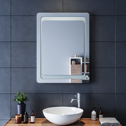 SIRHONA Miroir LED Salle de Bains avec éclairage LED Miroir Muraux AVCE Anti-buée Fonction Cosmétiques Mural Lumière Illumination - SIRHONA
