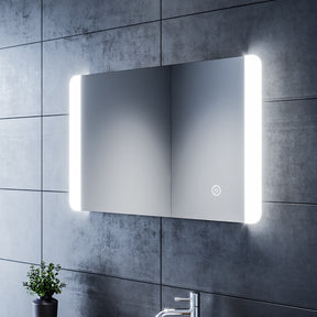 SIRHONA Miroir de Salle de Bains avec éclairage LED Miroir Anti-buée Cosmétiques Mural Lumière Illumination avec Commande par Effleurement - SIRHONA