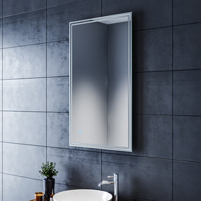 SIRHONA Miroir led Miroir de salle de bains avec éclairage LED Miroir Cosmétiques Mural Lumière Illumination avec Commande par Effleurement 100x60 CM - SIRHONA