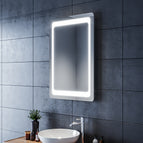 Miroir de salle de bain LED éclairé miroir mural étanche vanité LED anti-buée (h Miroir de salle de bain LED éclairé miroir mural étanche vanité LED anti-buée (h